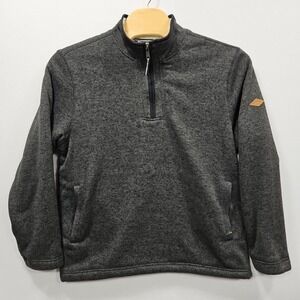 Orvis Pullover Sweater Mens L‎ Sherpa Lined 1/4 Zip Pullover Charcoal Gray Thick